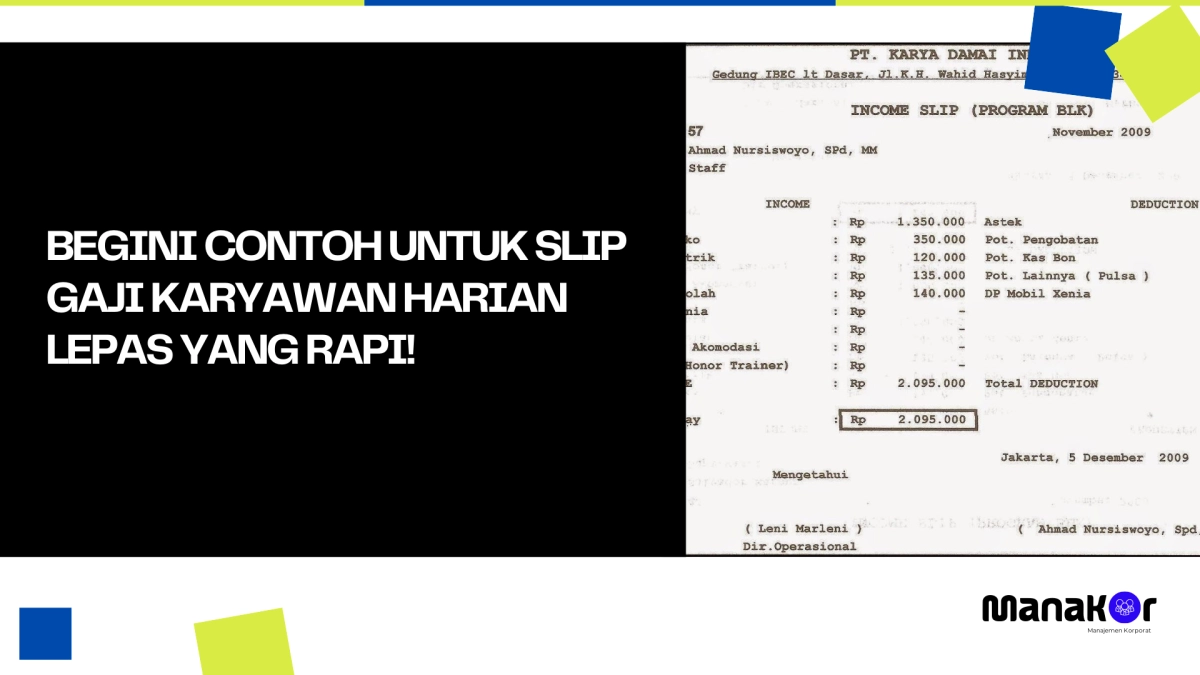 Contoh Slip Gaji Karyawan Harian Lepas