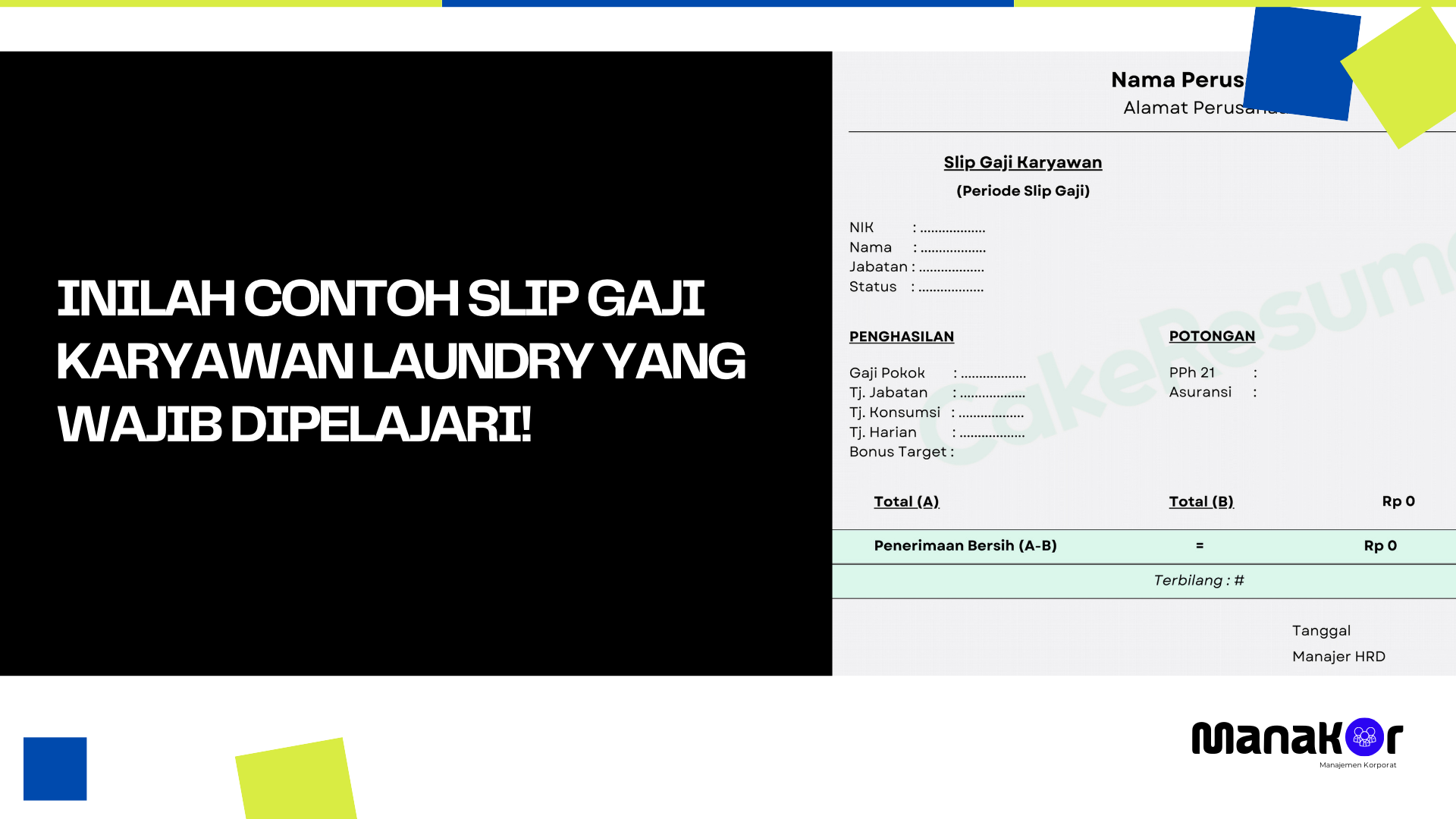 Contoh Slip Gaji Karyawan Laundry