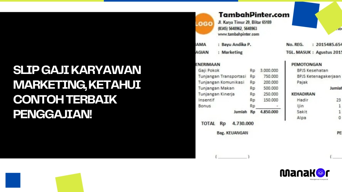 Contoh Slip Gaji Karyawan Marketing