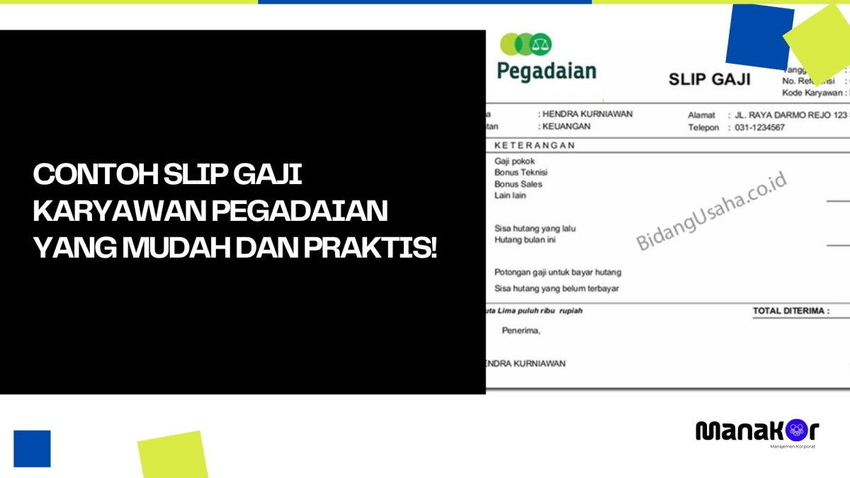 Contoh Slip Gaji Karyawan Pegadaian