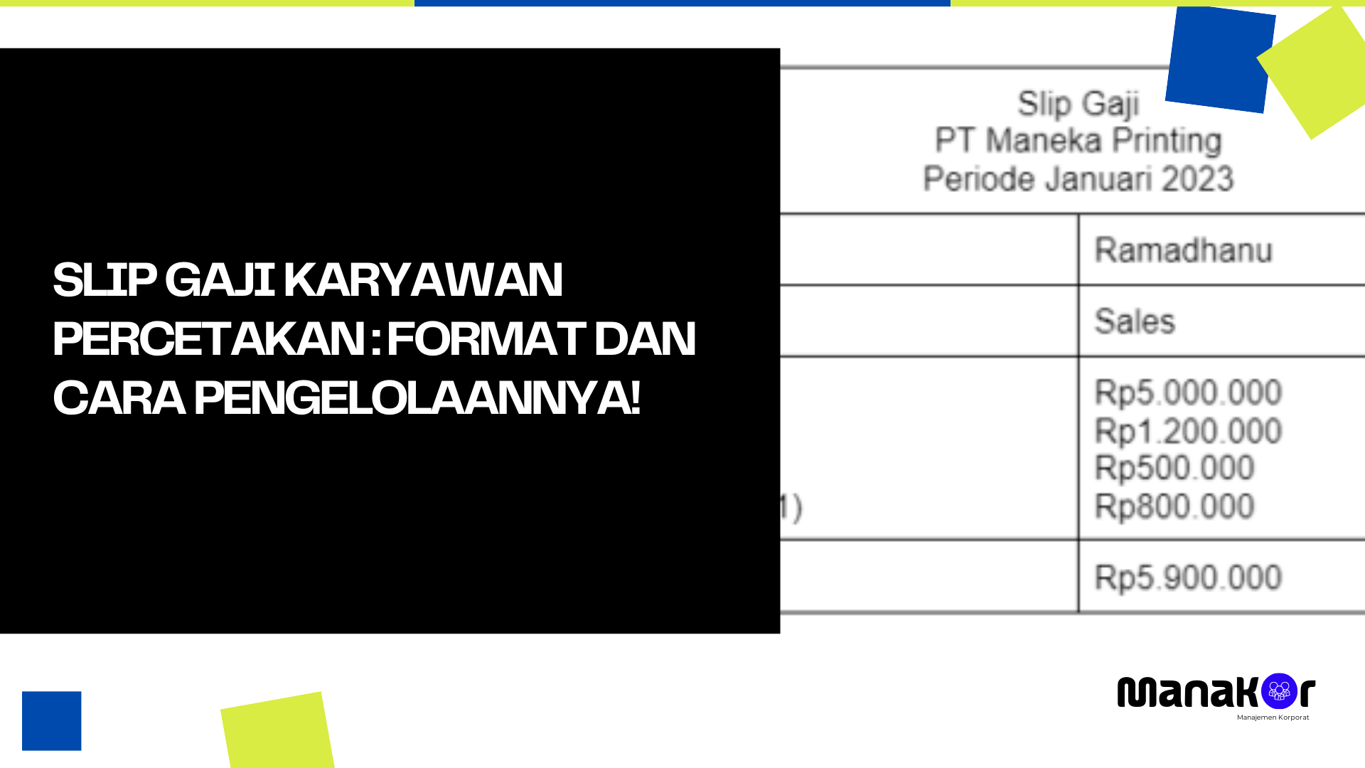 Contoh Slip Gaji Karyawan Percetakan