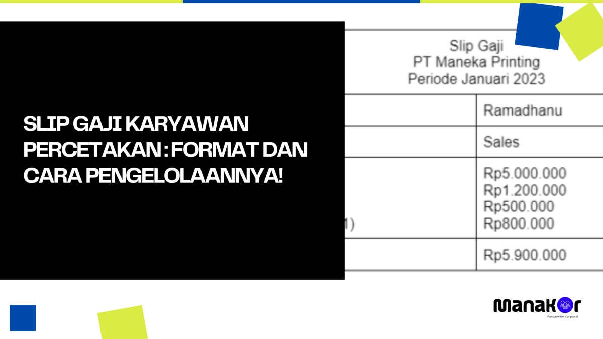 Contoh Slip Gaji Karyawan Percetakan