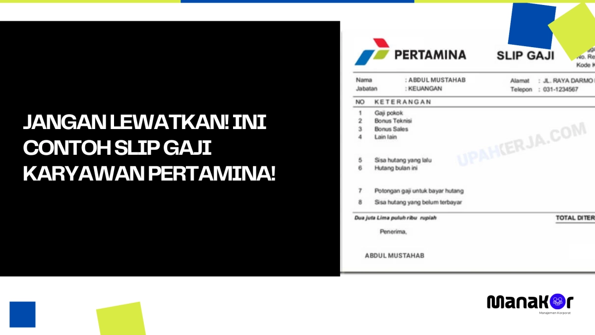 Contoh Slip Gaji Karyawan Pertamina