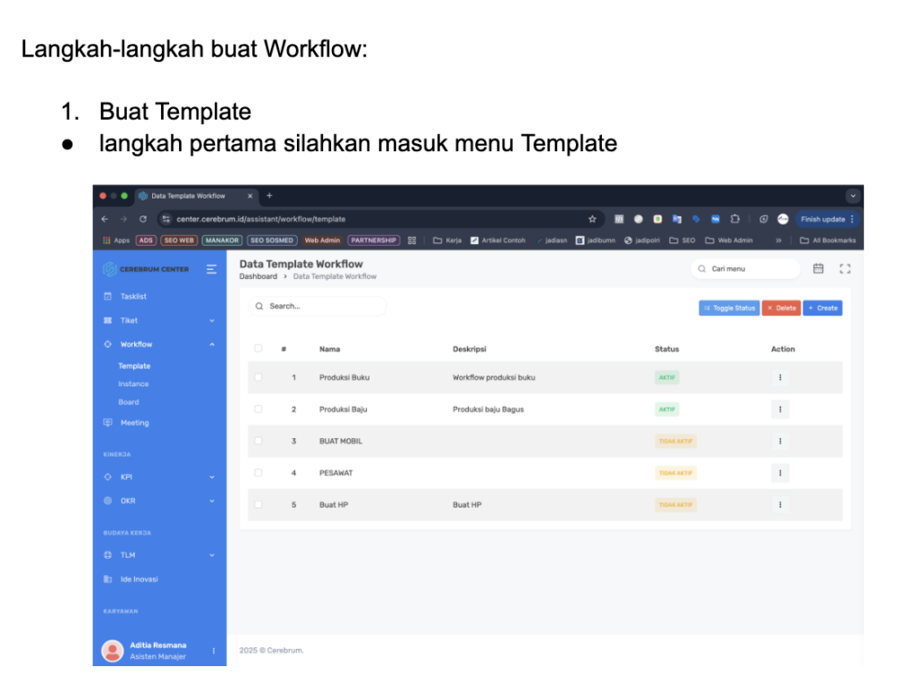 Tutorial KPI manakor work flow