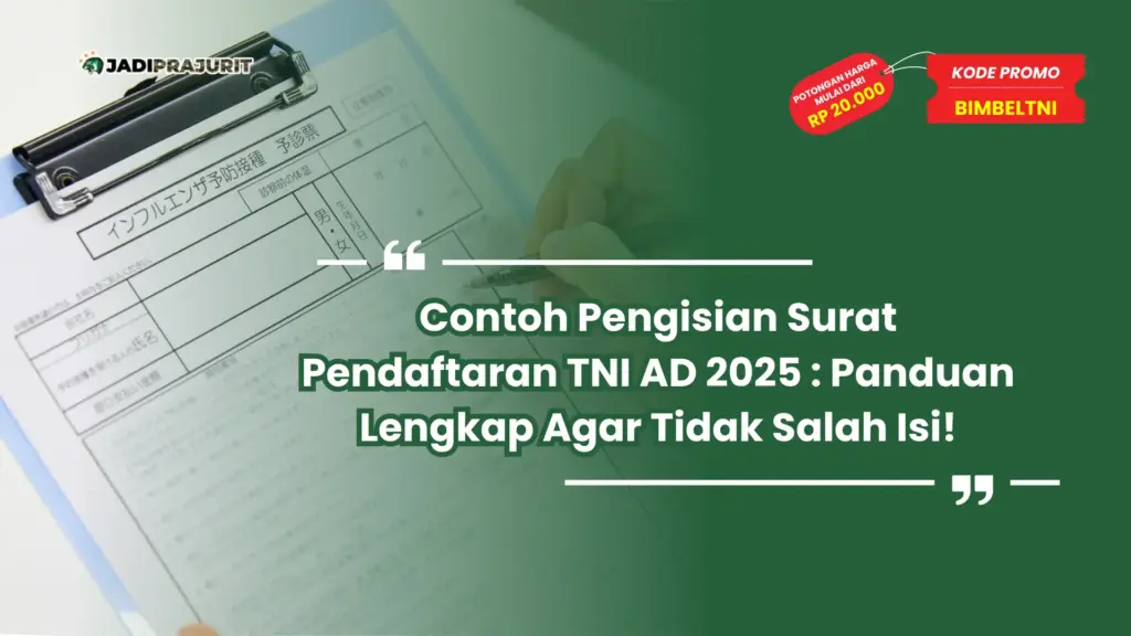 contoh pengisian surat pendaftaran tni ad