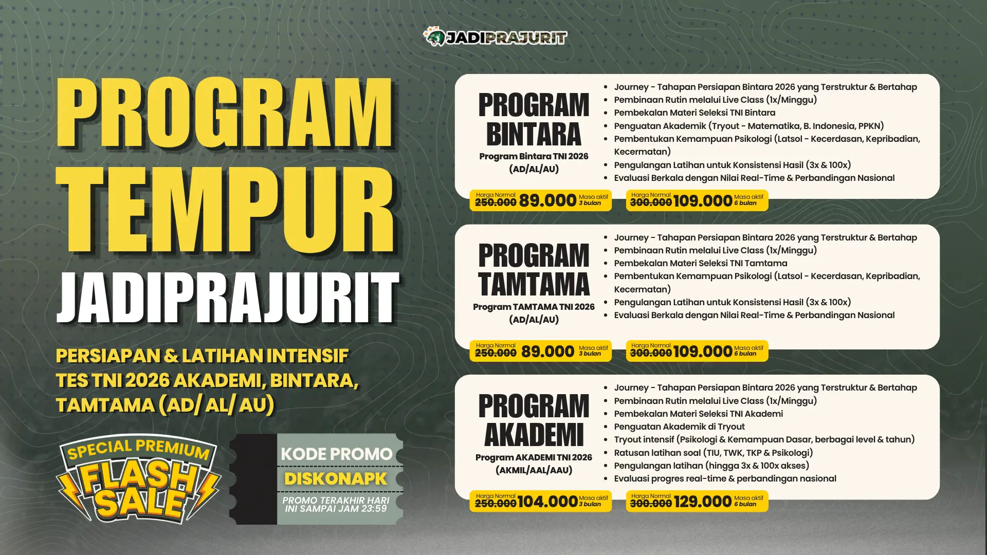 (ARTIKEL SLIDER) - PROMO FLASH SALE (22 April 2026) - KODE PROMO JADIPRAJURIT