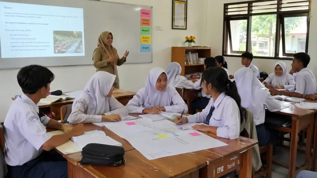 Contoh RPP Integrasi PPK, Literasi, 4C, dan HOTS 