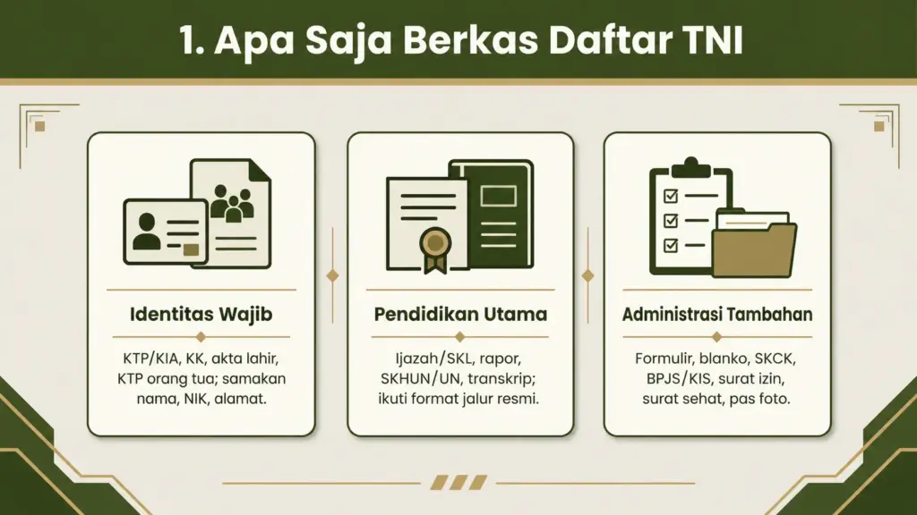 Apa saja berkas daftar TNI