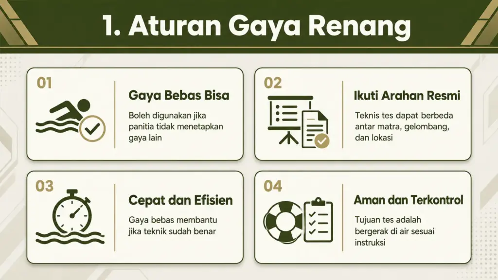 Apakah tes renang TNI bisa gaya bebas