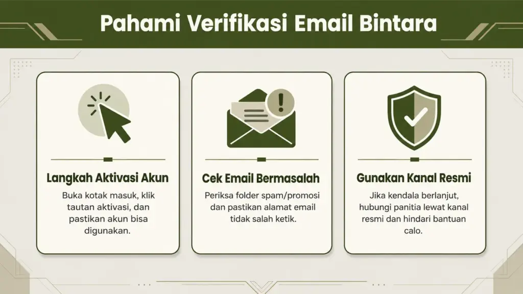 informasi verifikasi email bintara au