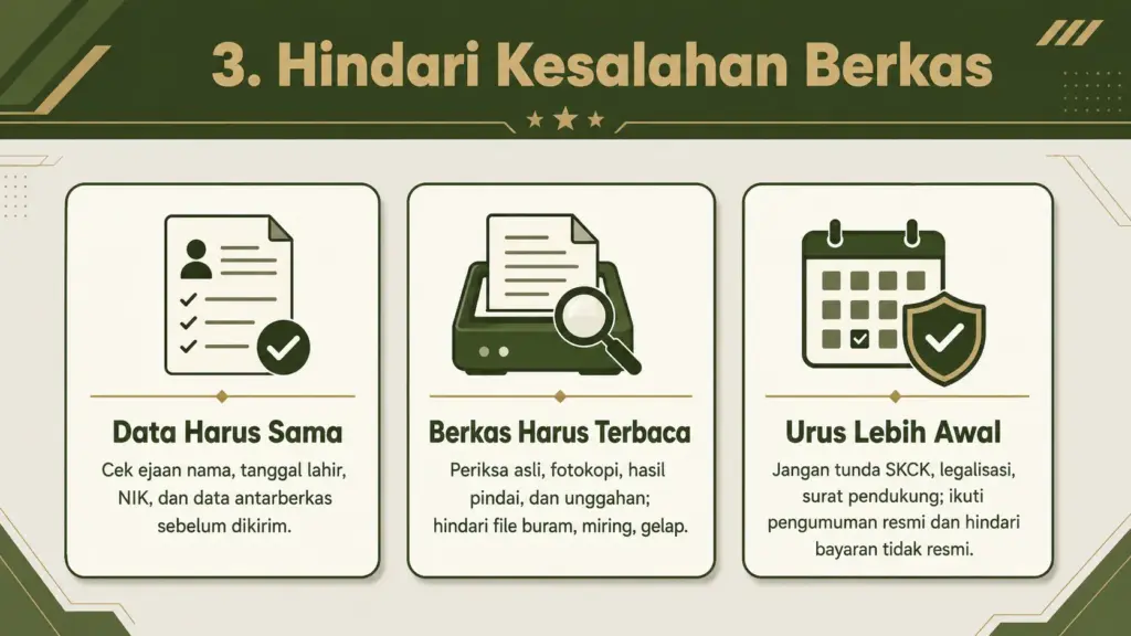 Tes administrasi TNI meliputi apa saja