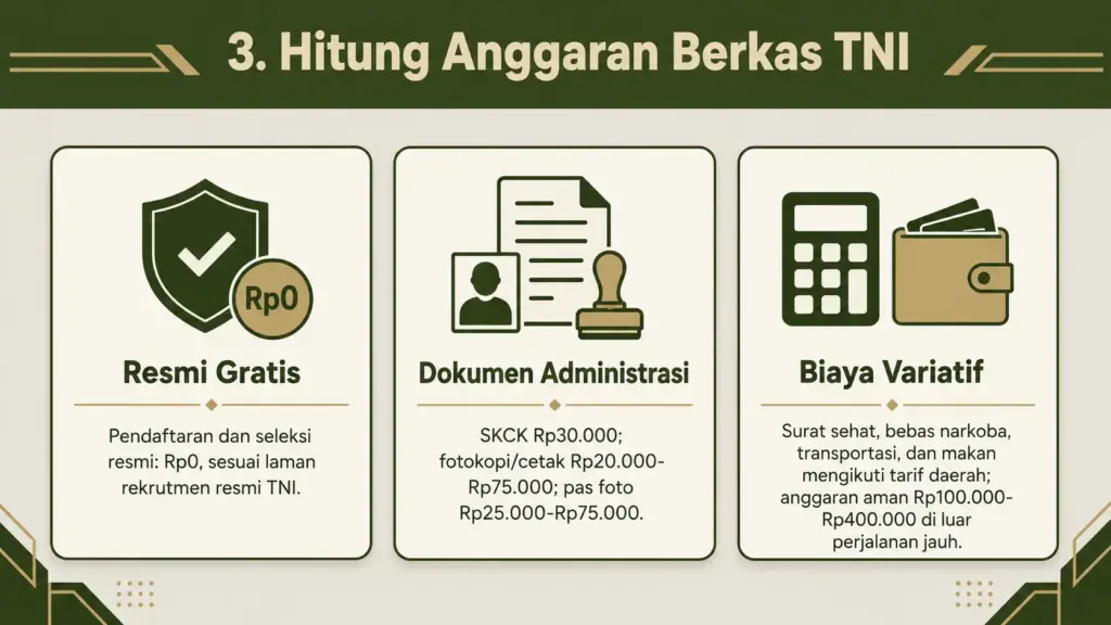 Berapa biaya mengurus berkas TNI