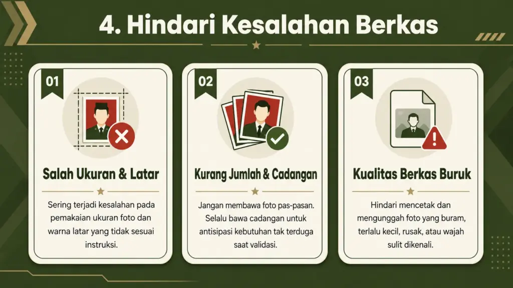 Berapa pas foto untuk daftar TNI