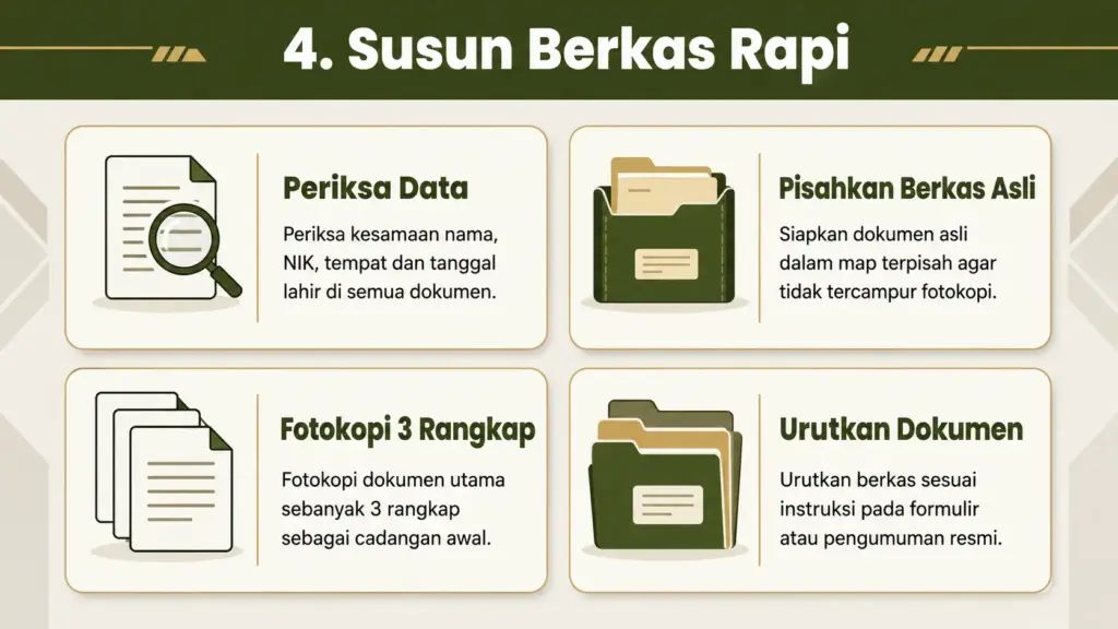 Berapa rangkap berkas daftar TNI