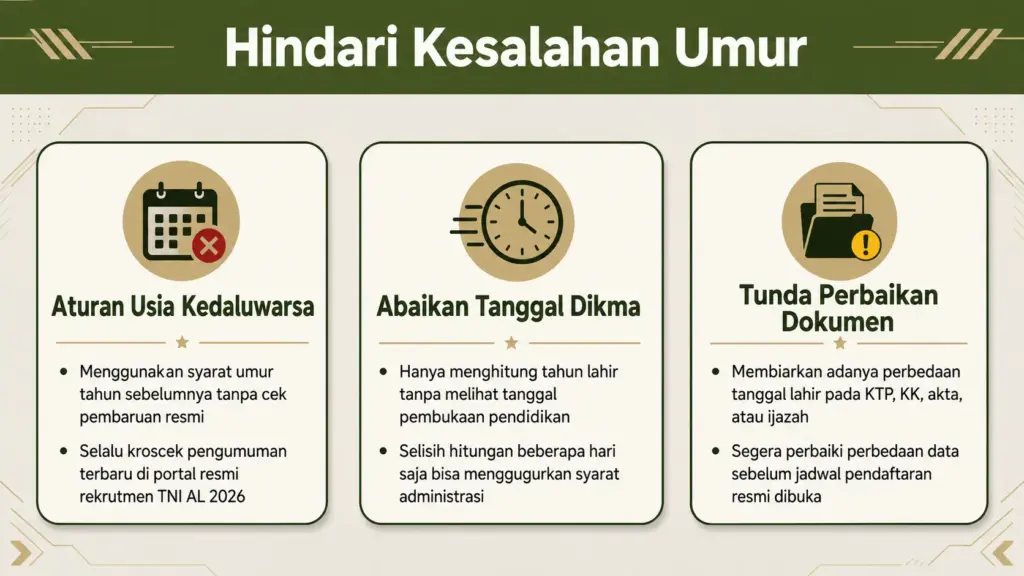 batas umur pendaftaran TNI AL