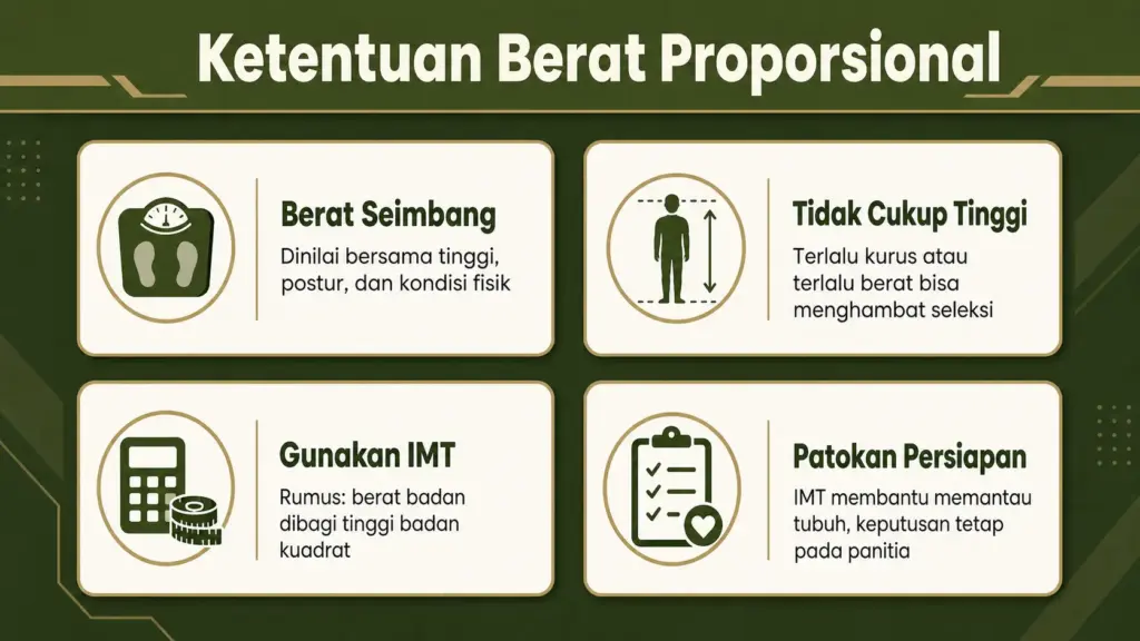 Syarat tinggi dan berat badan TNI