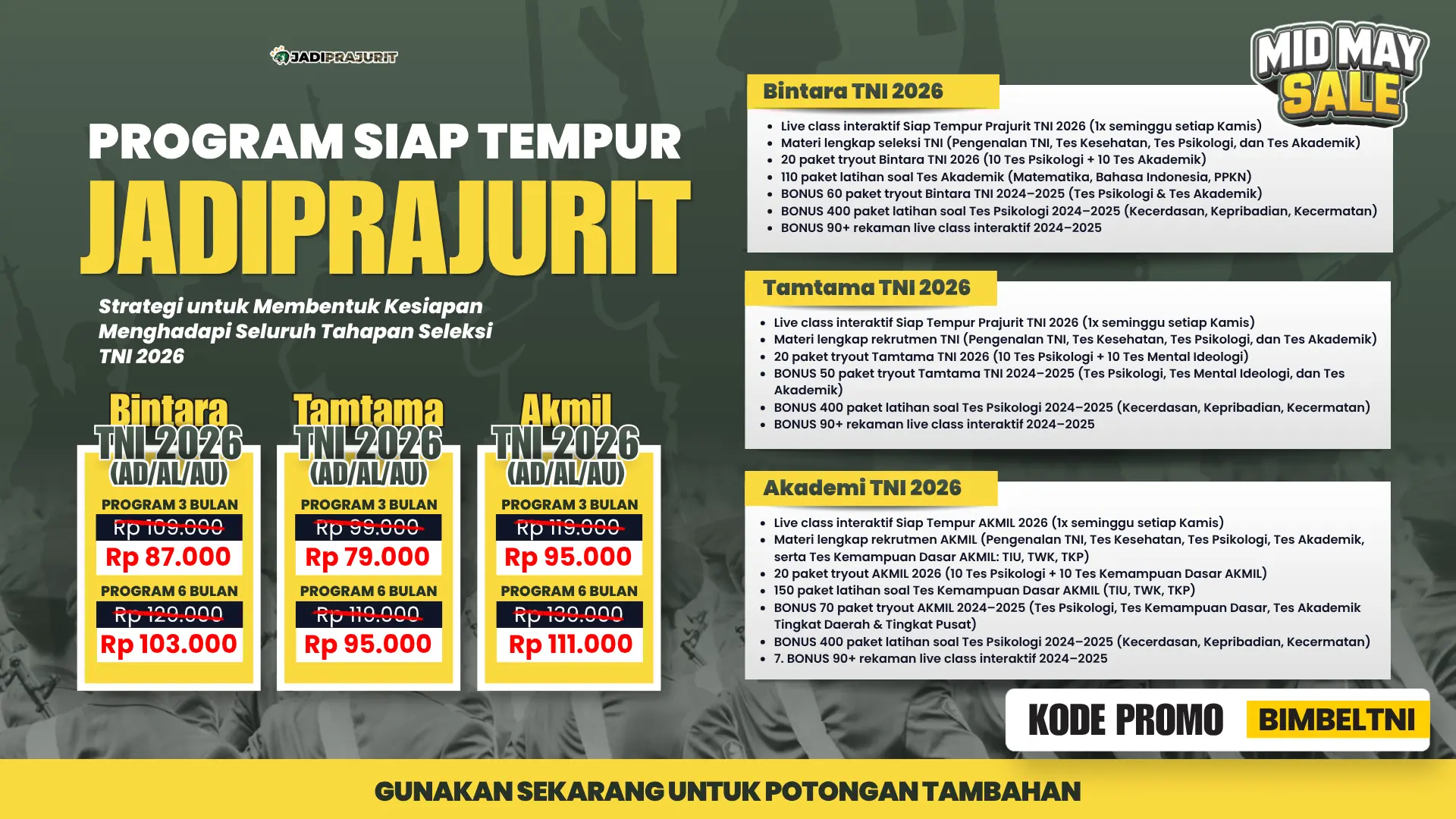 Kode Promo JadiPRAJURIT