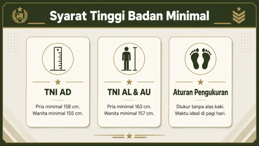 Syarat fisik pendaftaran TNI