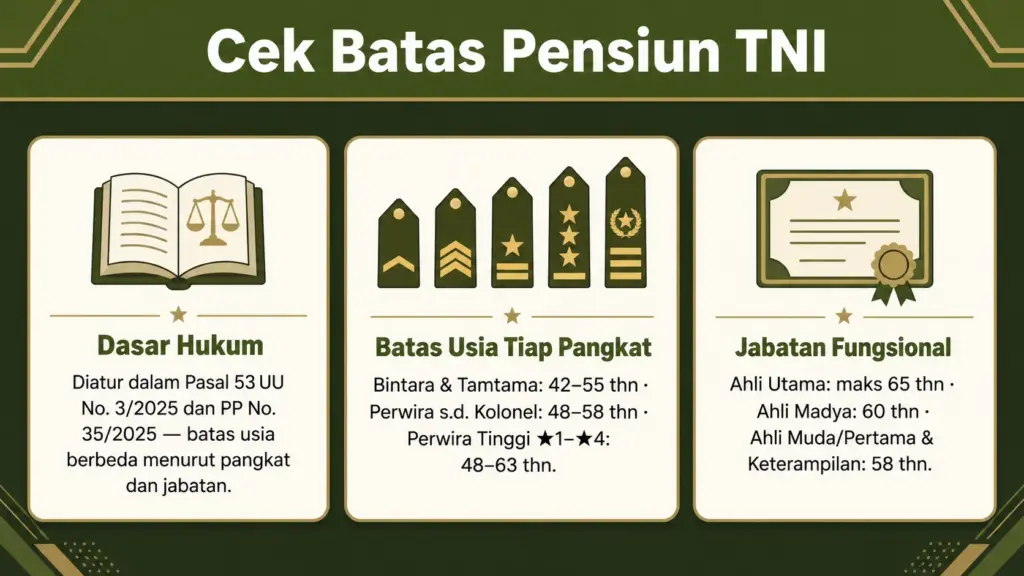 umur pensiun seorang tni