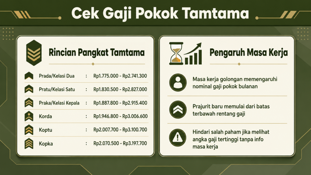 gaji tentara tamtama