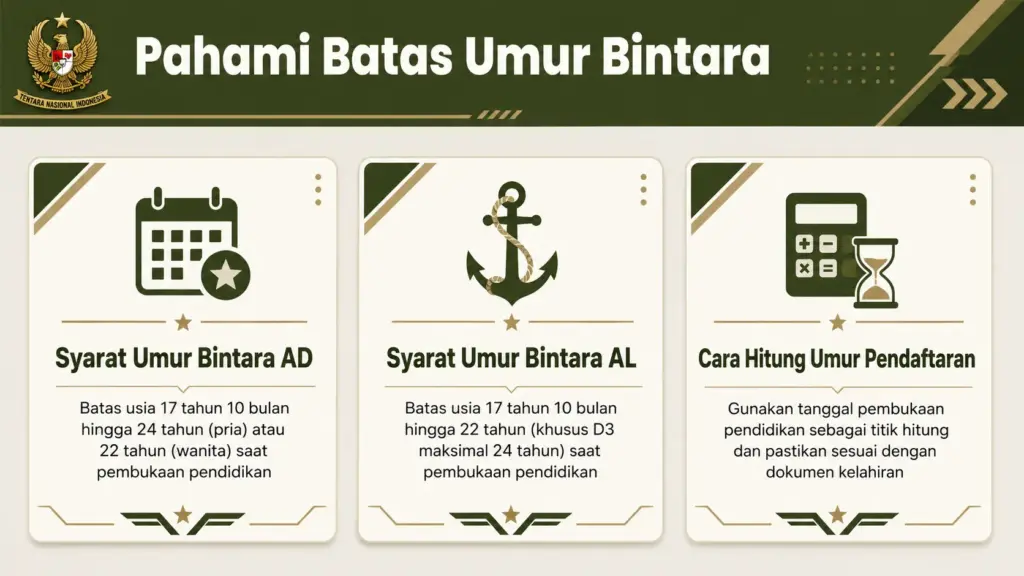 syarat umur bintara tni