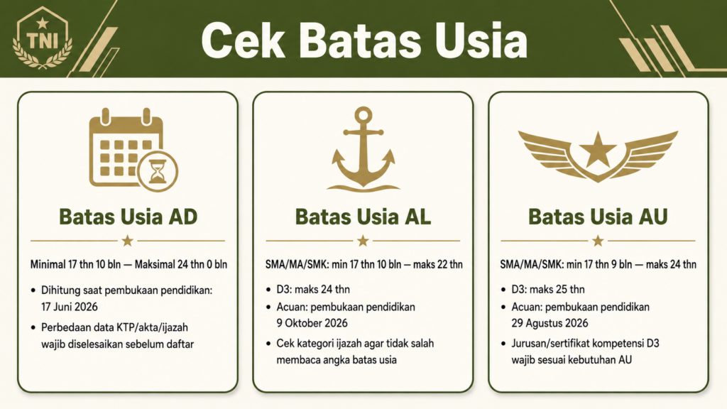 persyaratan bintara pk pria tni