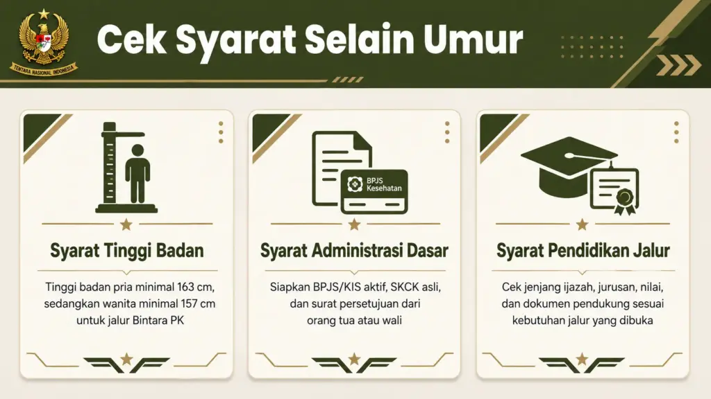 syarat umur bintara tni