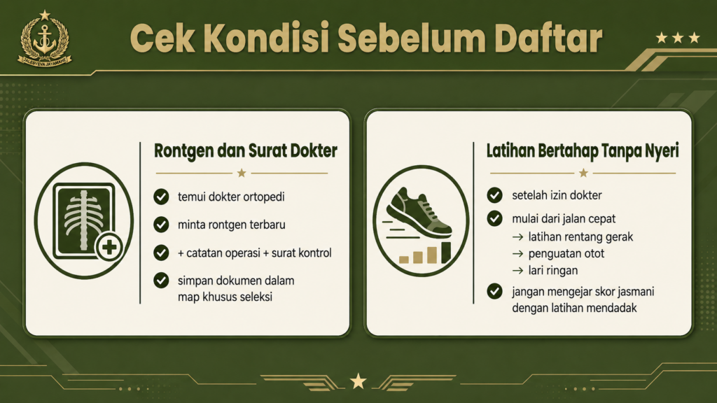 apakah patah tulang bisa lolos tes kesehatan tni