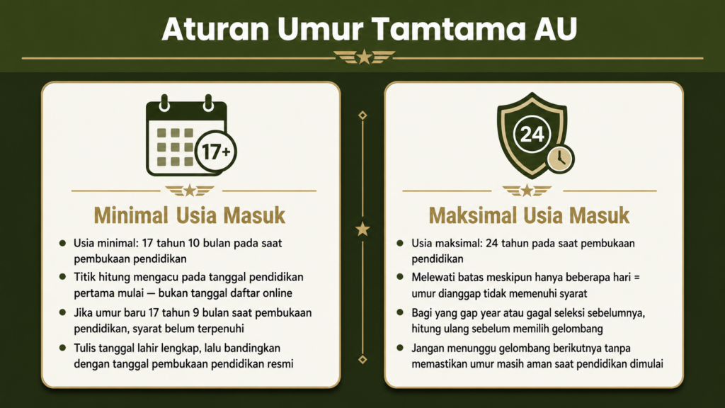 batas umur tamtama pk tni au