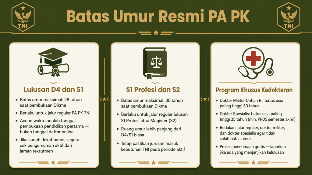pk tni maksimal umur berapa