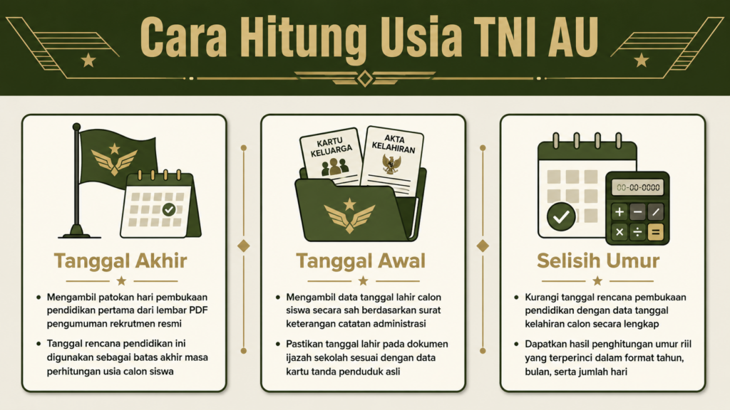 cara menghitung batas usia saat pembukaan pendidikan tni au