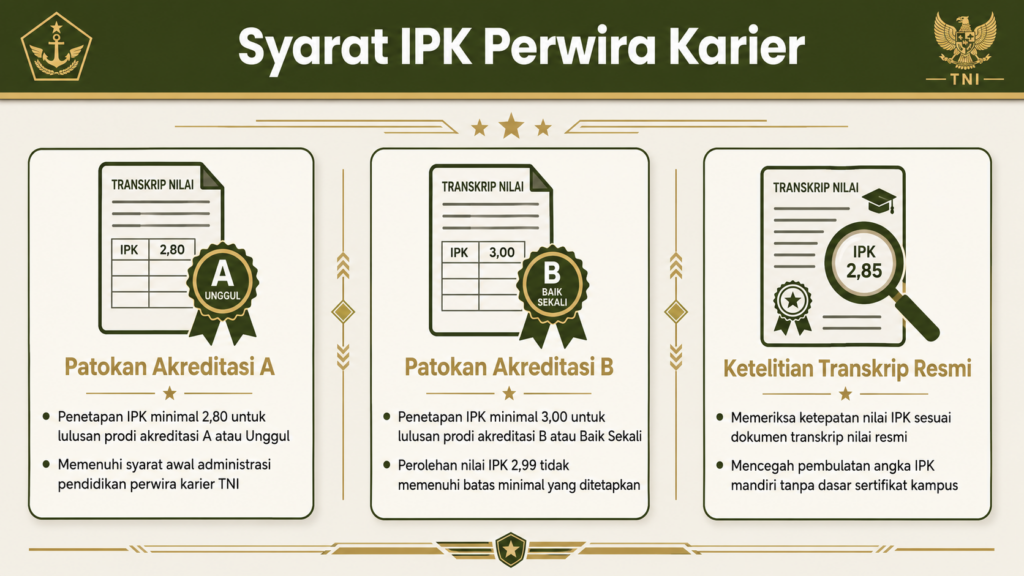 Syarat IPK dan Akreditasi Prodi daftar Perwira Karier