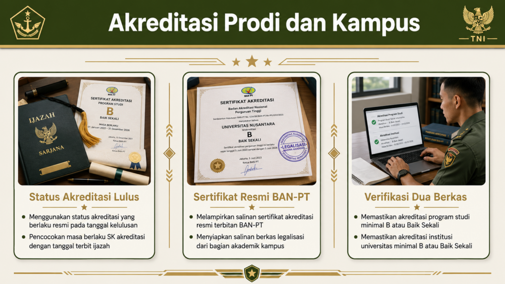 Syarat IPK dan Akreditasi Prodi daftar Perwira Karier
