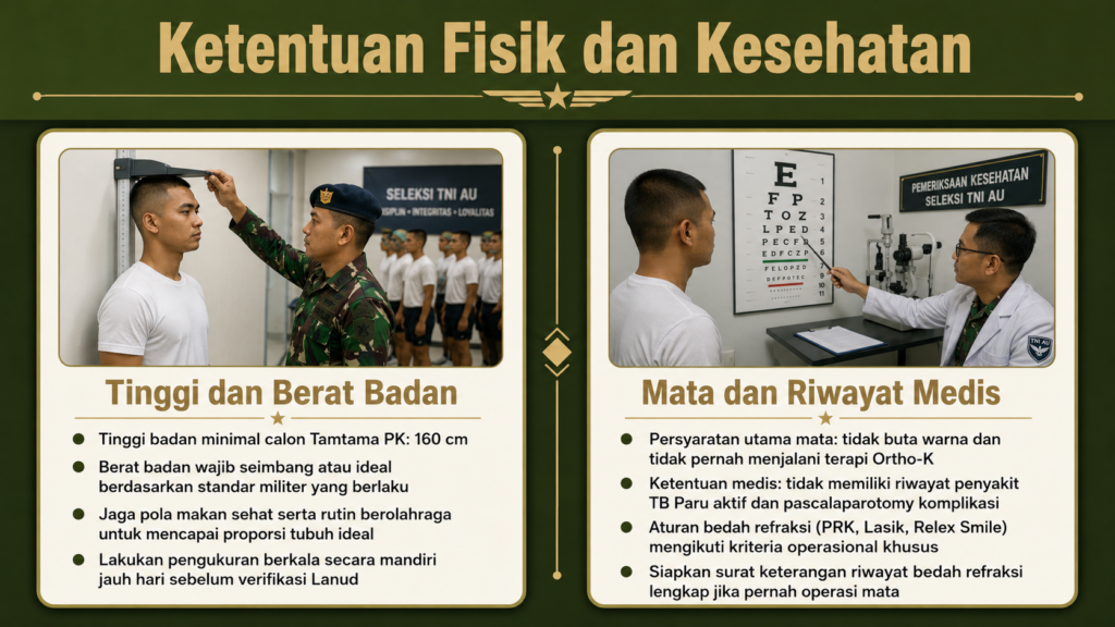 persyaratan tamtama pk tni au