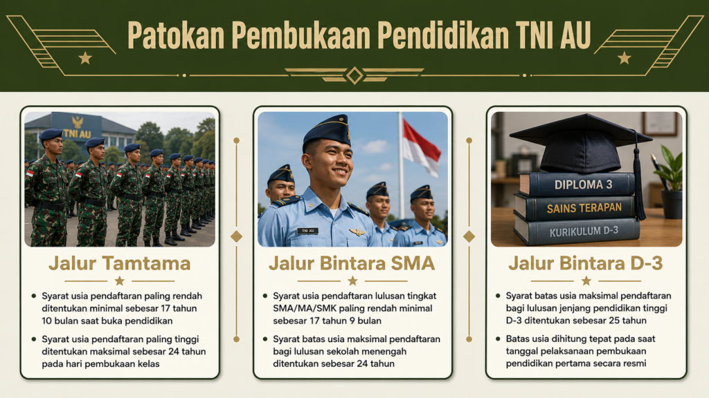 cara menghitung batas usia saat pembukaan pendidikan tni au