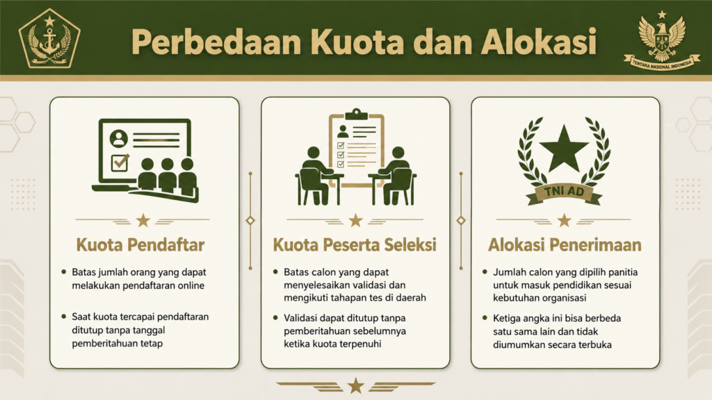 Berapa kuota penerimaan TNI AD 2026