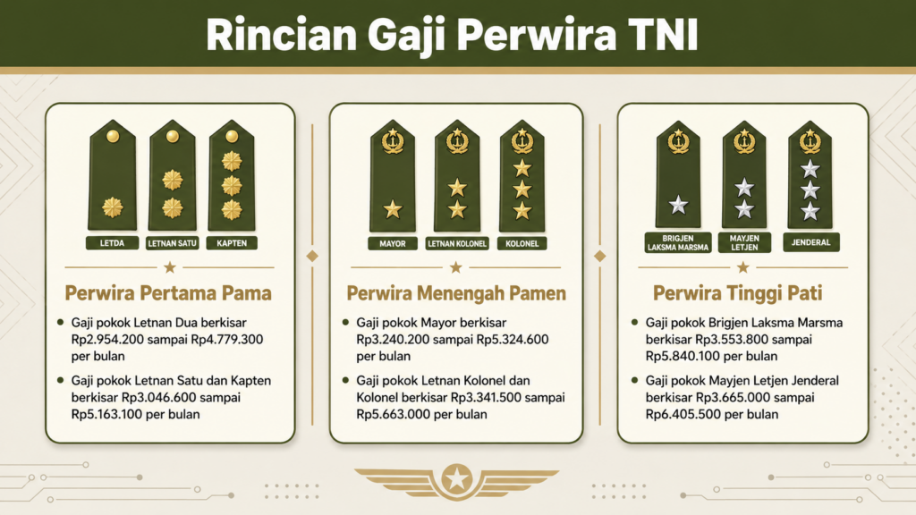 Berapa gaji perwira karier TNI