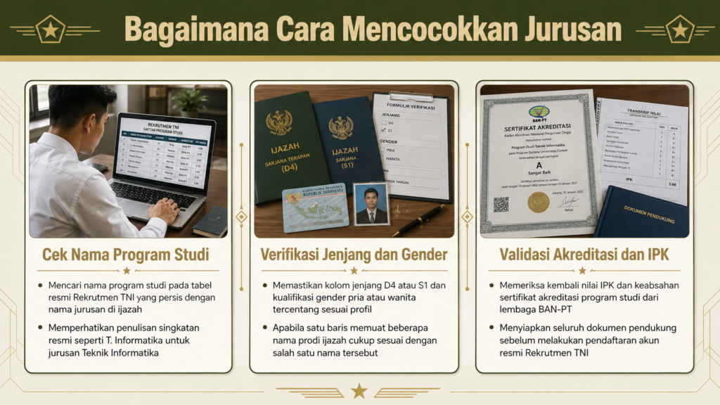 PA PK TNI jurusan yang dibutuhkan