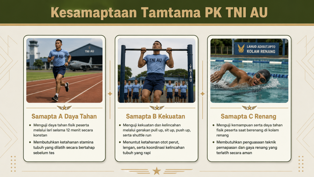 Tes tamtama pk TNI AU apa saja