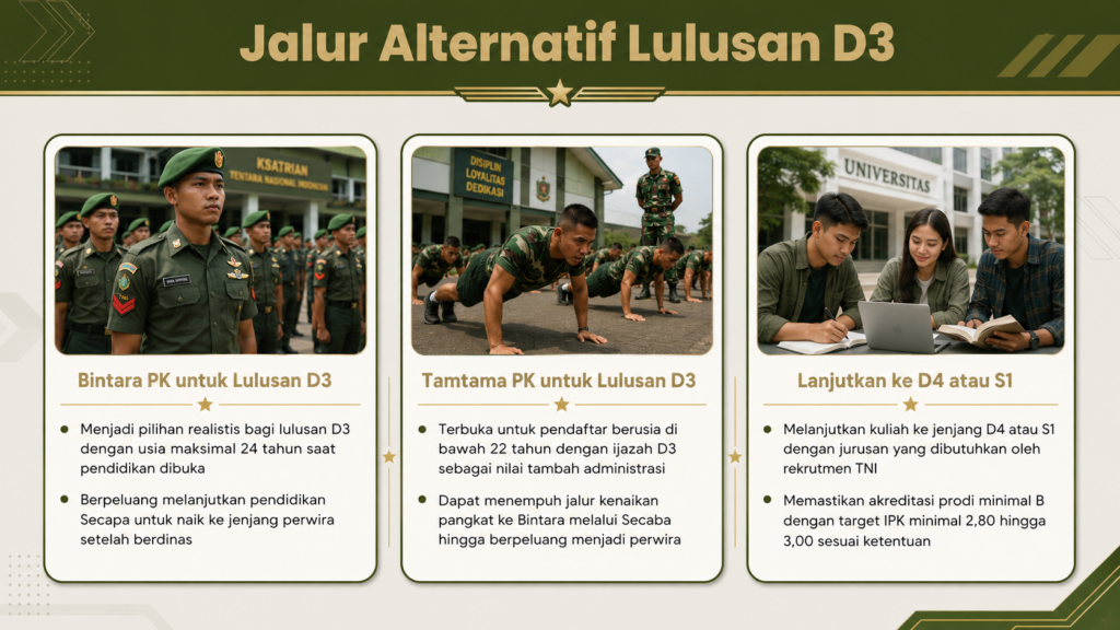 Apakah lulusan D3 bisa daftar PA PK TNI