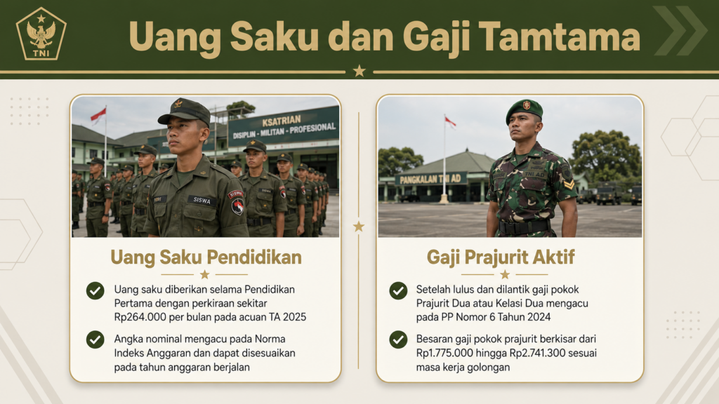 Berapa uang saku pendidikan TNI Tamtama