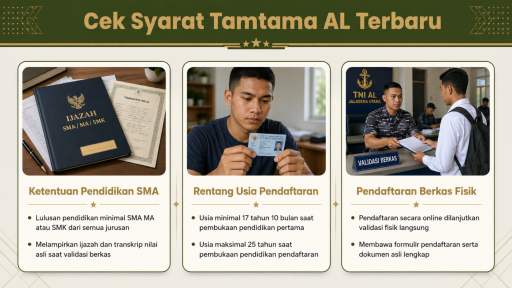 Batas tinggi badan minimal Tamtama TNI AL Gelombang 3