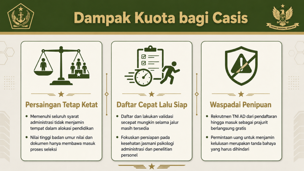 Berapa kuota penerimaan TNI AD 2026