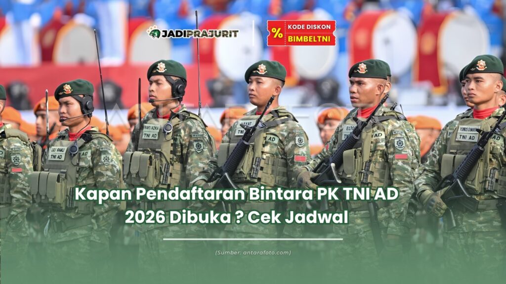 Kapan pendaftaran bintara PK TNI AD 2026 dibuka