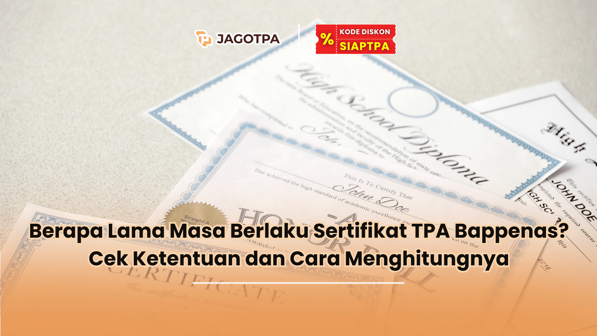 Berapa lama masa berlaku sertifikat TPA Bappenas