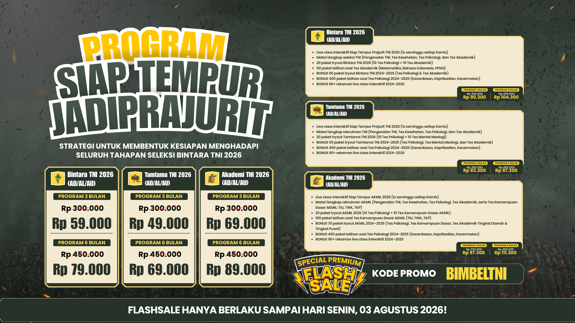 KODE VOUCHER BIMBEL TNI - ARTIKEL - FLASH SALE