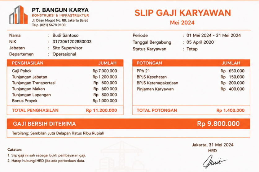 Slip Gaji Karyawan