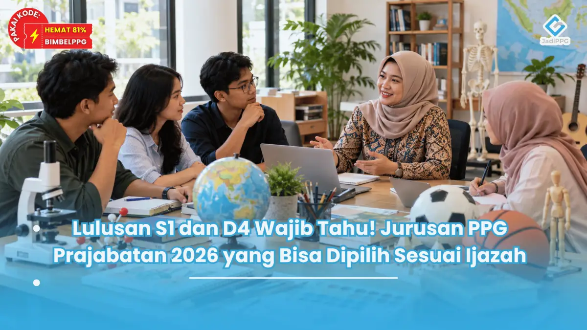 Lulusan S1 dan D4 Wajib Tahu! Jurusan PPG Prajabatan 2026 yang Bisa Dipilih Sesuai Ijazah