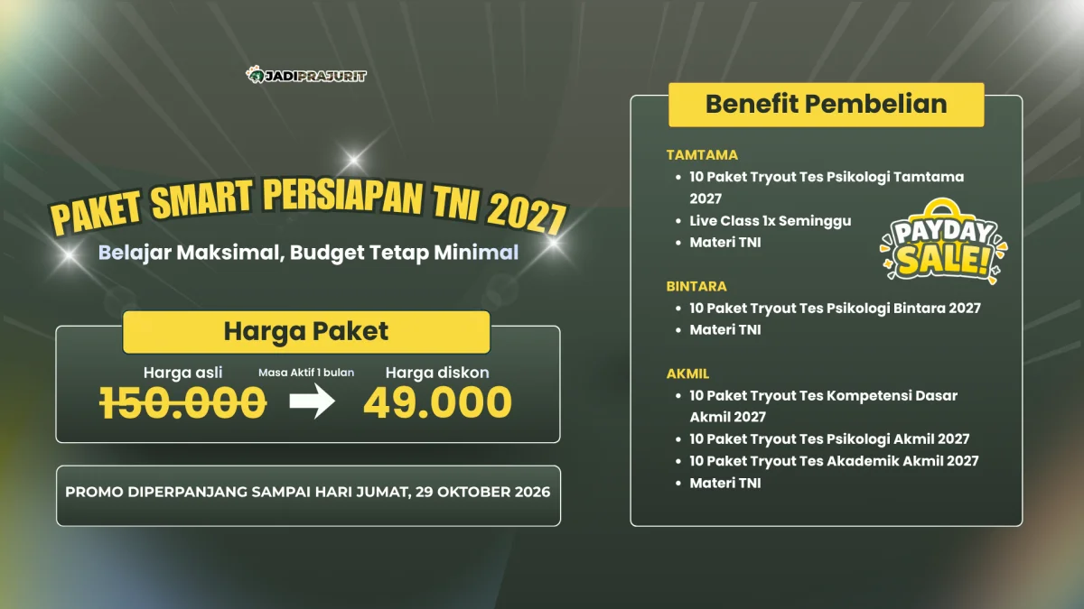 KODE PROMO JADI PRAJURIT 23 - 29 OKTOBER 2026