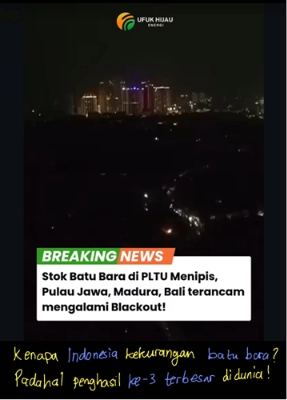 Pemadaman Listrik! PLN Kurang Batu Bara 20 Juta Ton Akibat DMO
